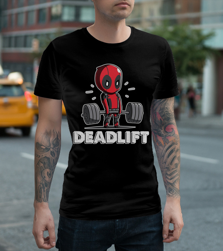 Deadlift Parody Superhero Character With Barbell T-Shirt