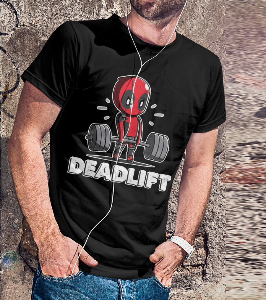 Deadlift Parody Superhero Character With Barbell T-Shirt