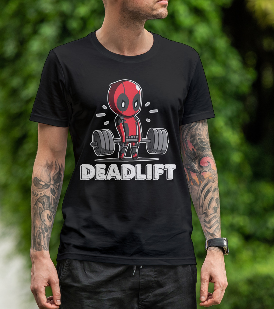 Deadlift Parody Superhero Character With Barbell T-Shirt