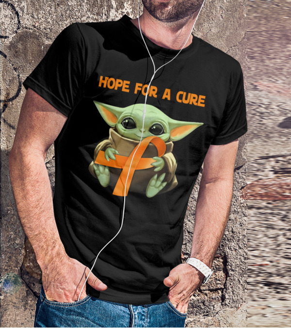 Hope For A Cure Baby Yoda Orange Awareness T-Shirt