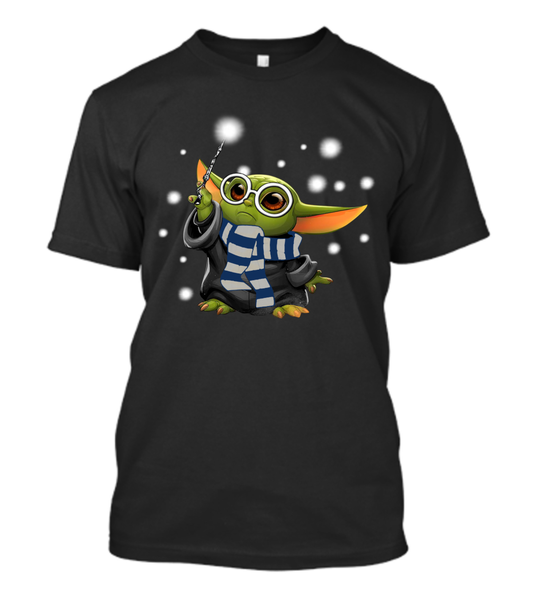 Ravenclaw Baby Yoda Wizard Scarf Wand Magic T-Shirt