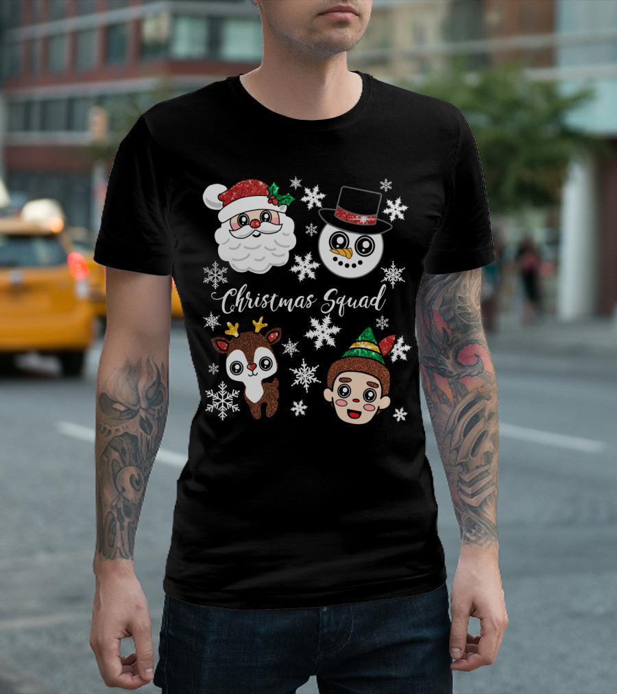 Christmas Squad Santa Snowman Reindeer Elf T-Shirt