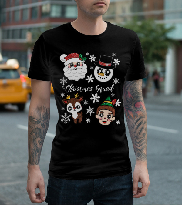 Christmas Squad Santa Snowman Reindeer Elf T-Shirt