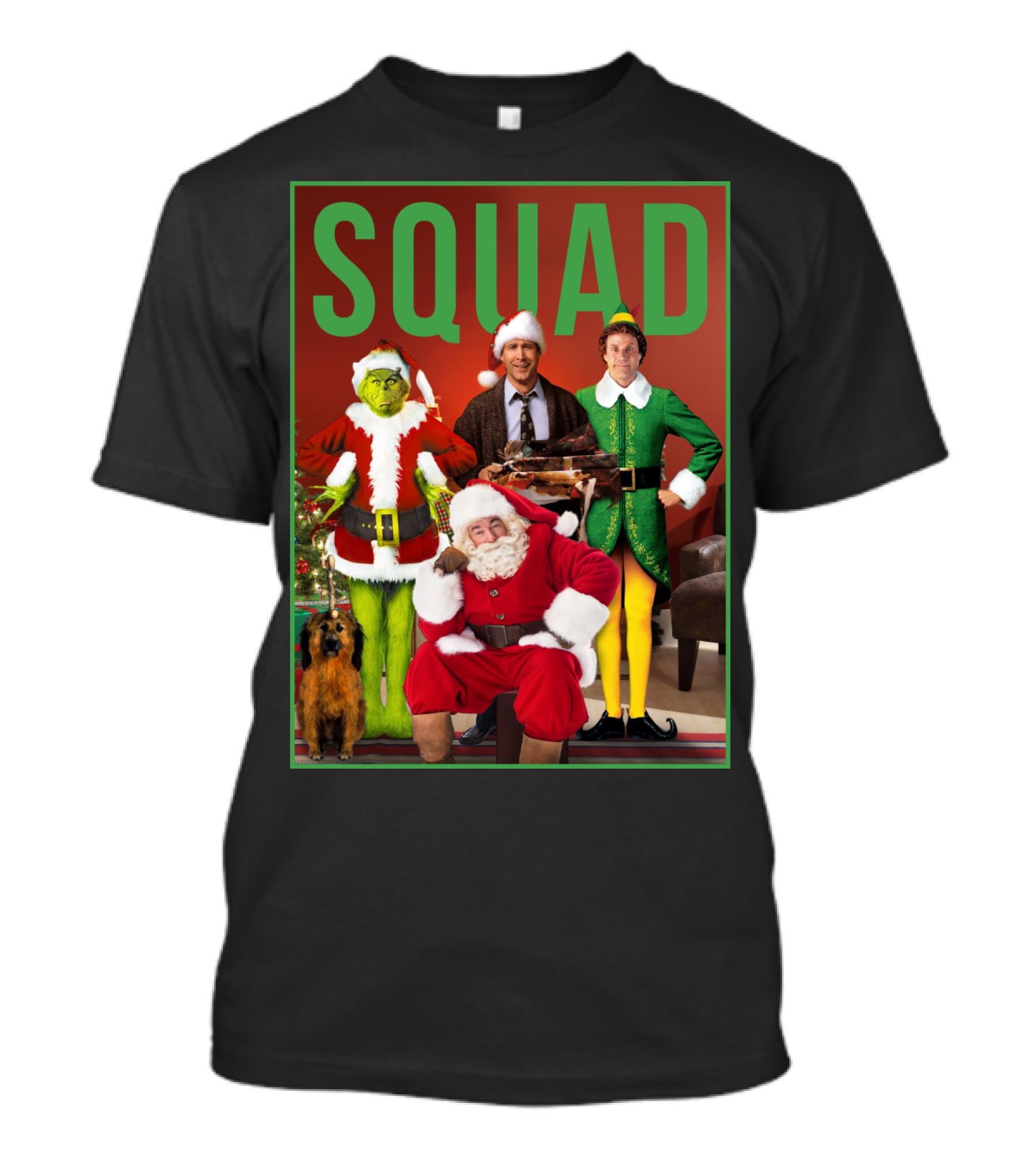 SQUAD Santa Grinch Elf Christmas Vacation T-Shirt