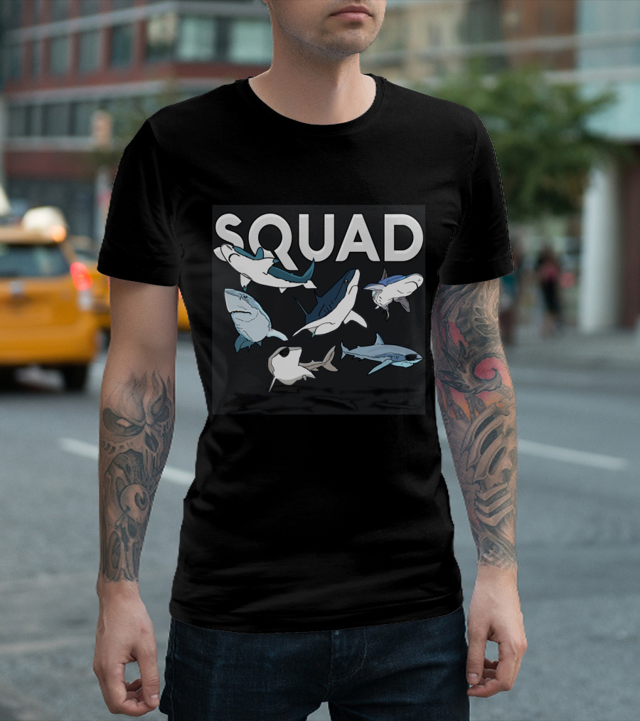 SQUAD Shark Crew Ocean Team T-Shirt