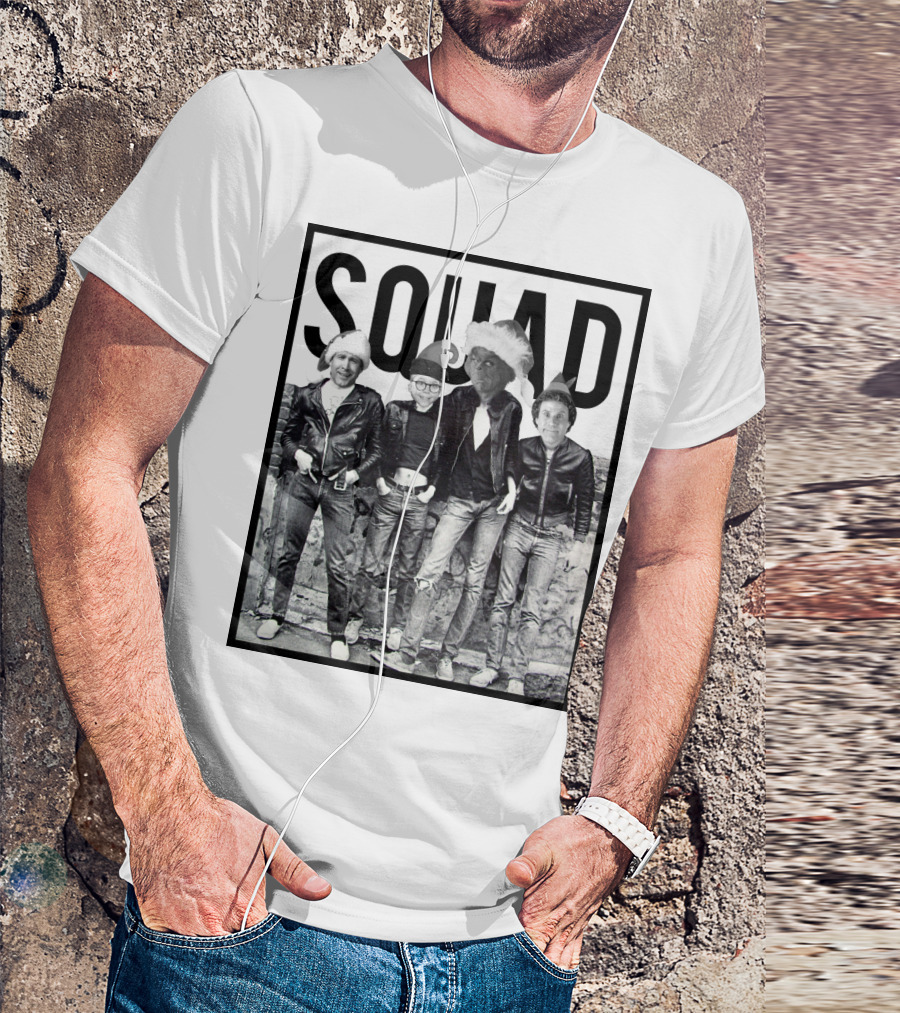 Xmas Squad Rock Band Santa Hats T-Shirt