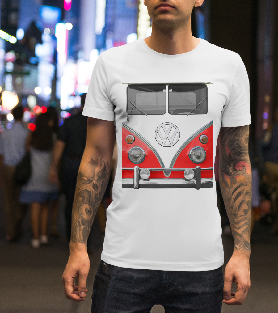 Volkswagen Camper Van Front Red And White Classic T-Shirt