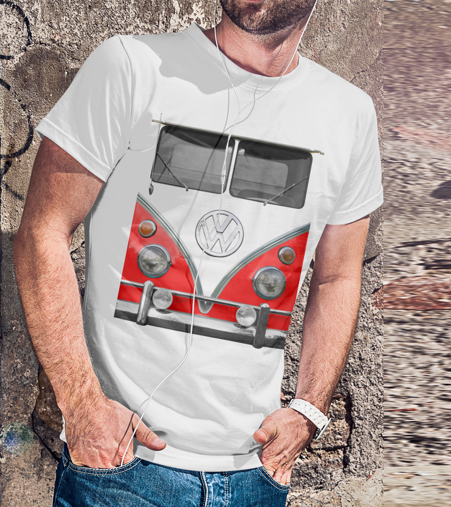 Volkswagen Camper Van Front Red And White Classic T-Shirt
