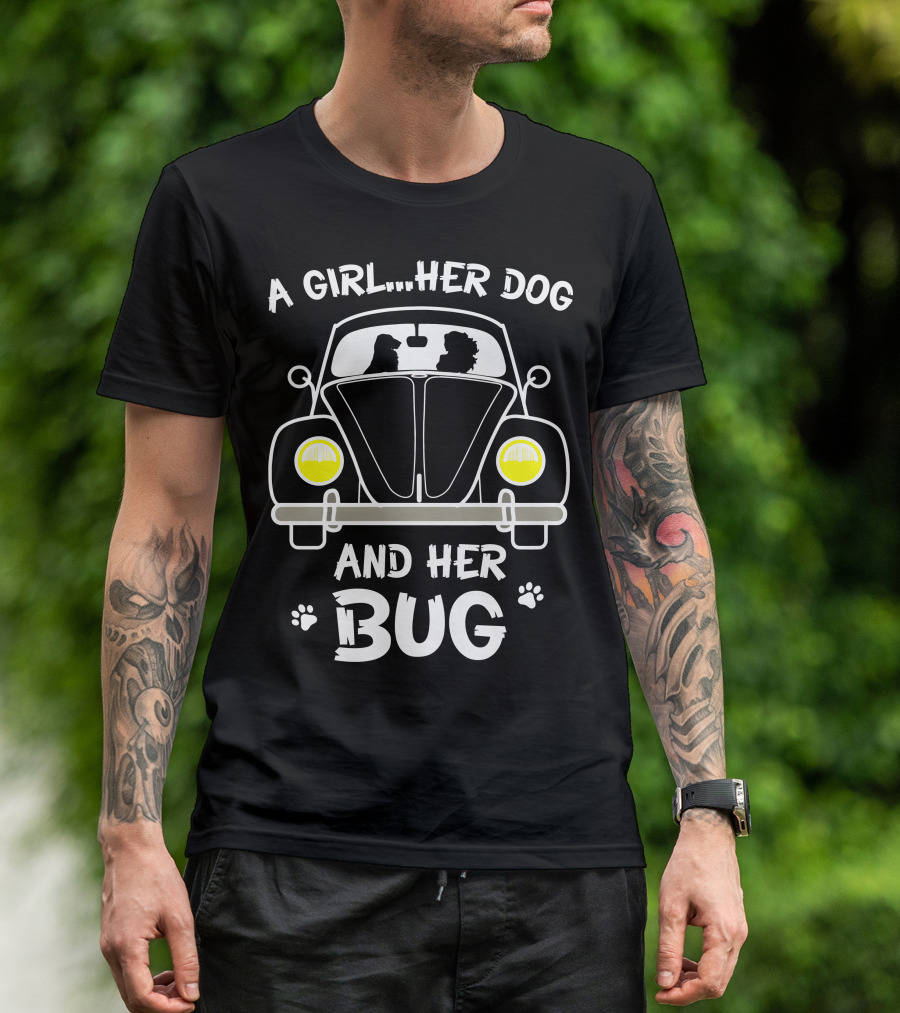 A Girl Her Dog And Her Bug T-Shirt
