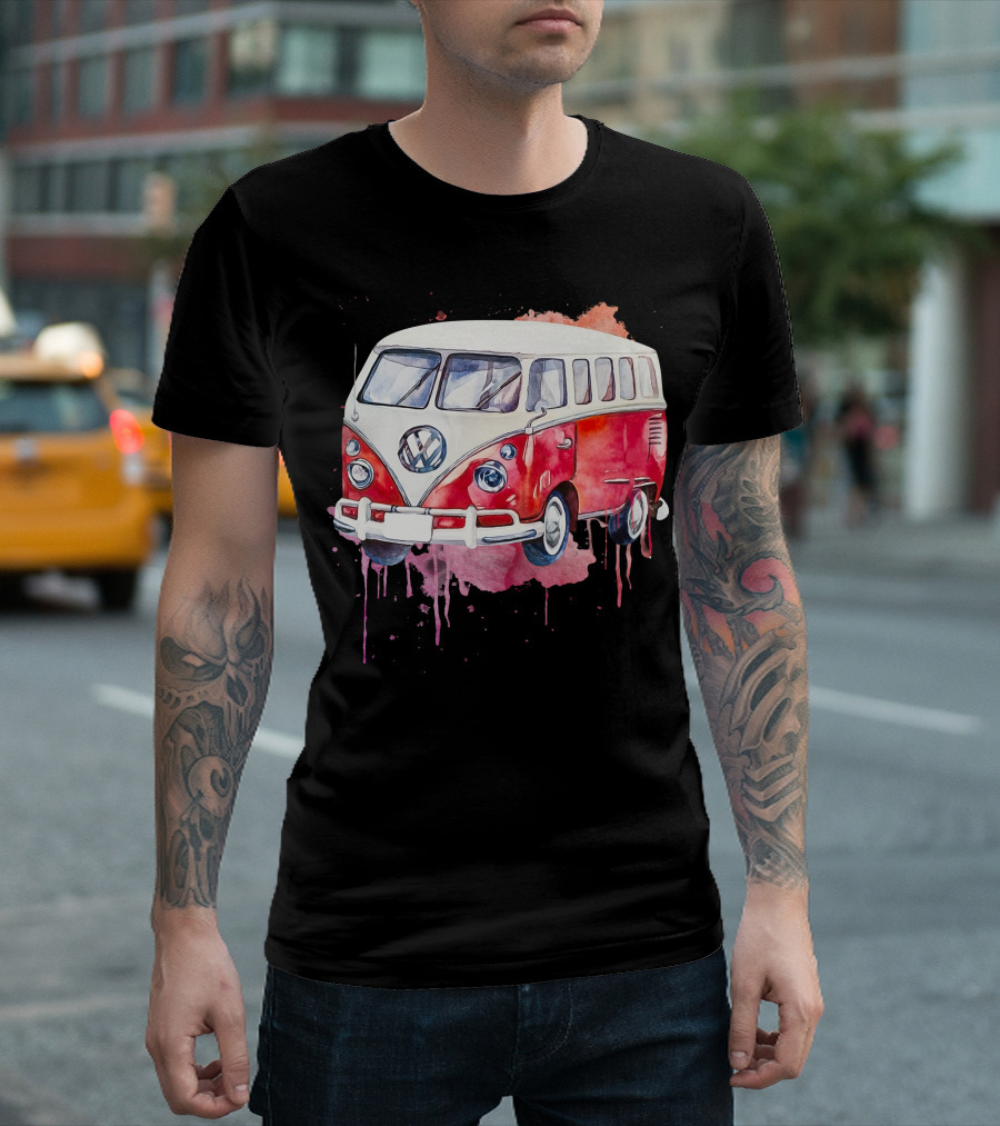 Volkswagen Camper Van Watercolor T-Shirt