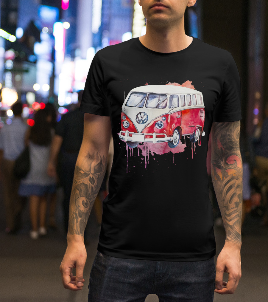 Volkswagen Camper Van Watercolor T-Shirt