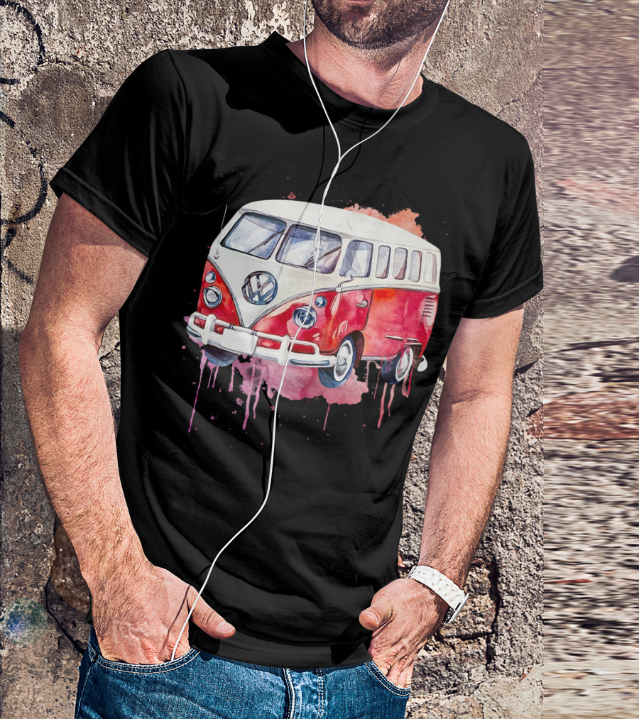 Volkswagen Camper Van Watercolor T-Shirt