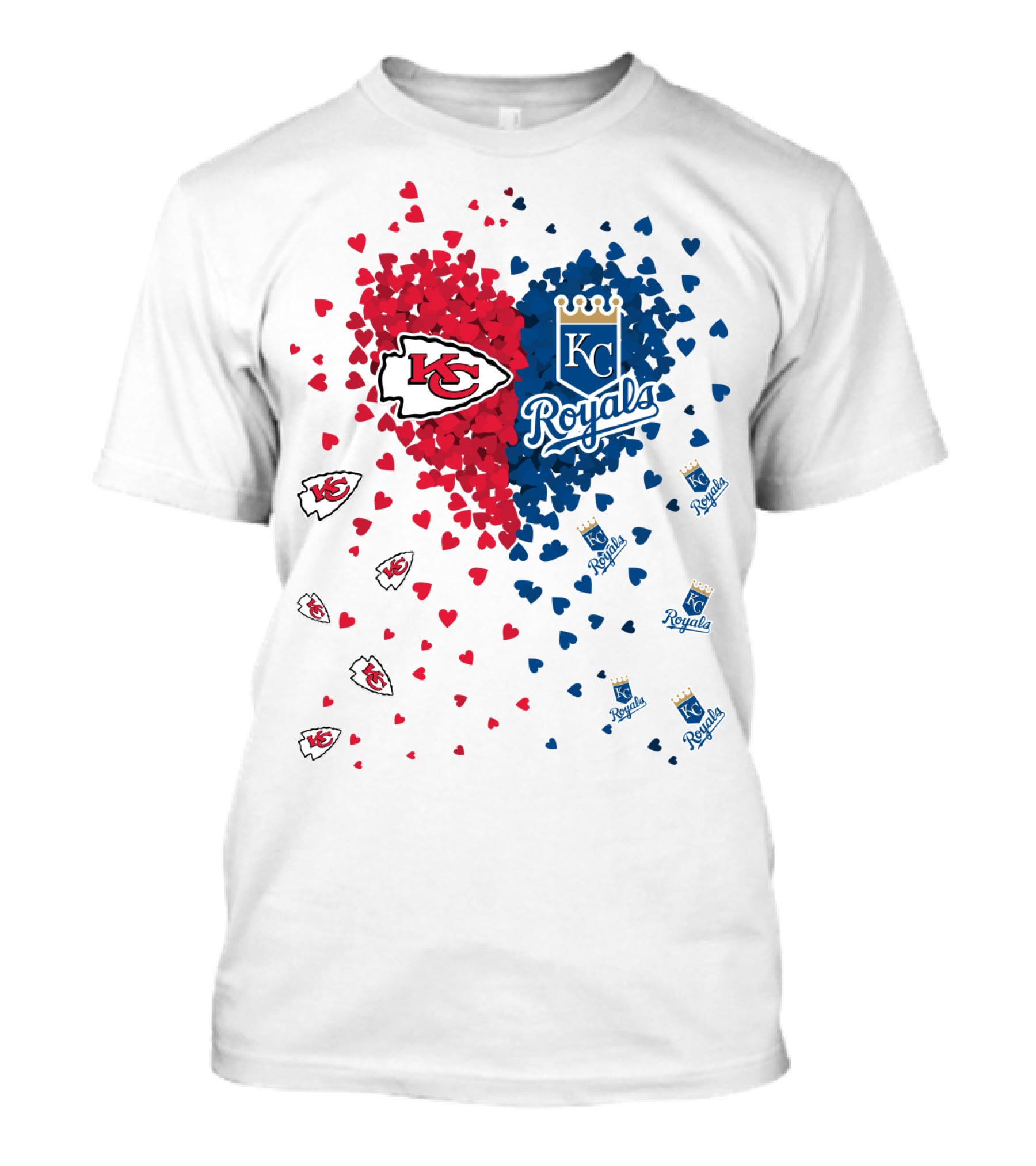 KC Chiefs Royals Heart Logo Hearts T-Shirt