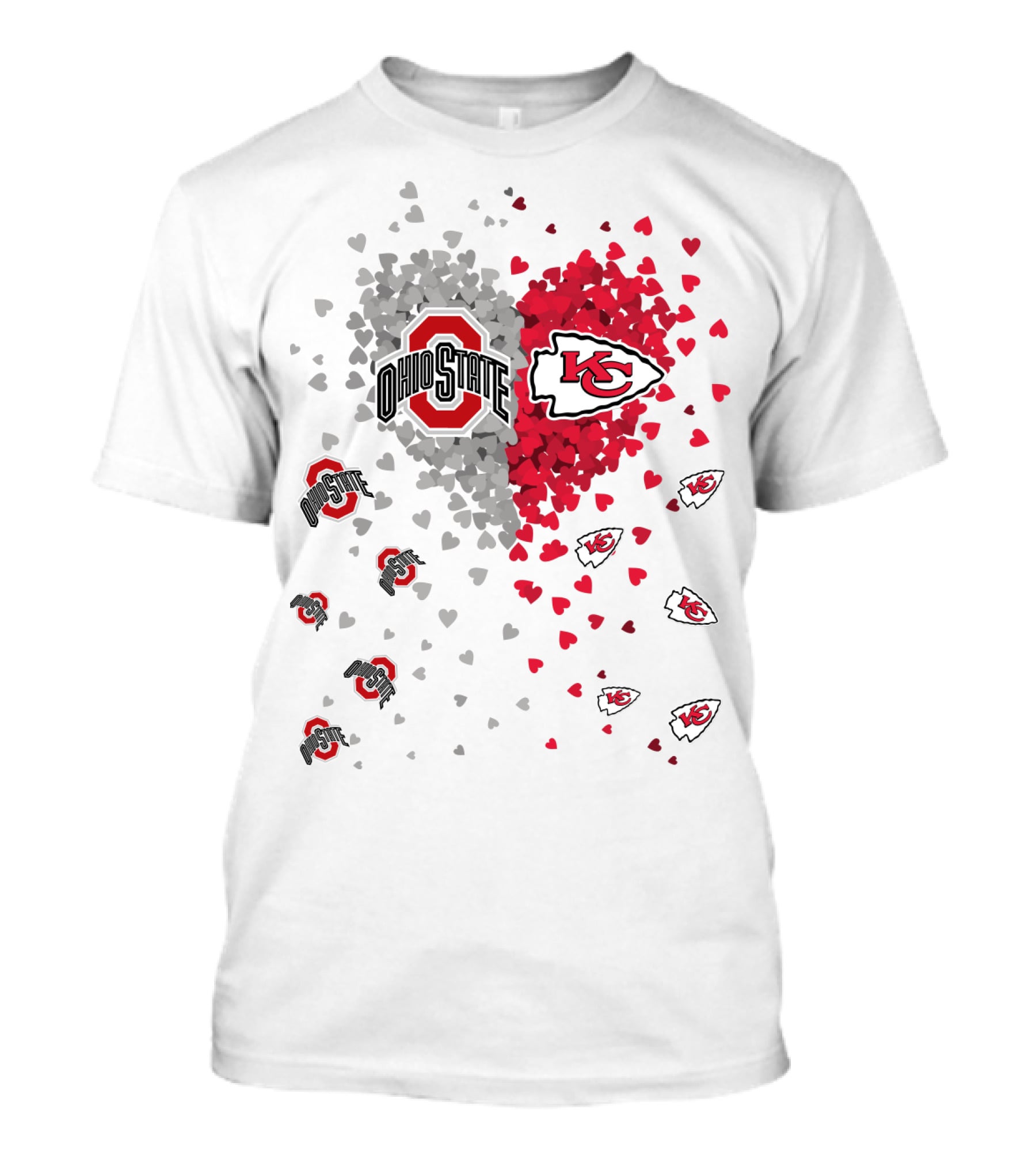 Ohio State Kansas City Chiefs Heart T-Shirt