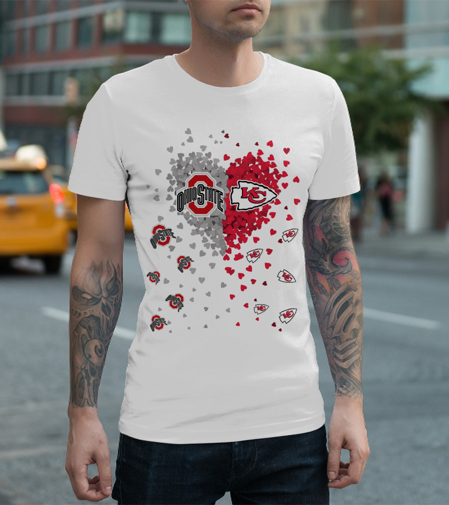 Ohio State Kansas City Chiefs Heart T-Shirt