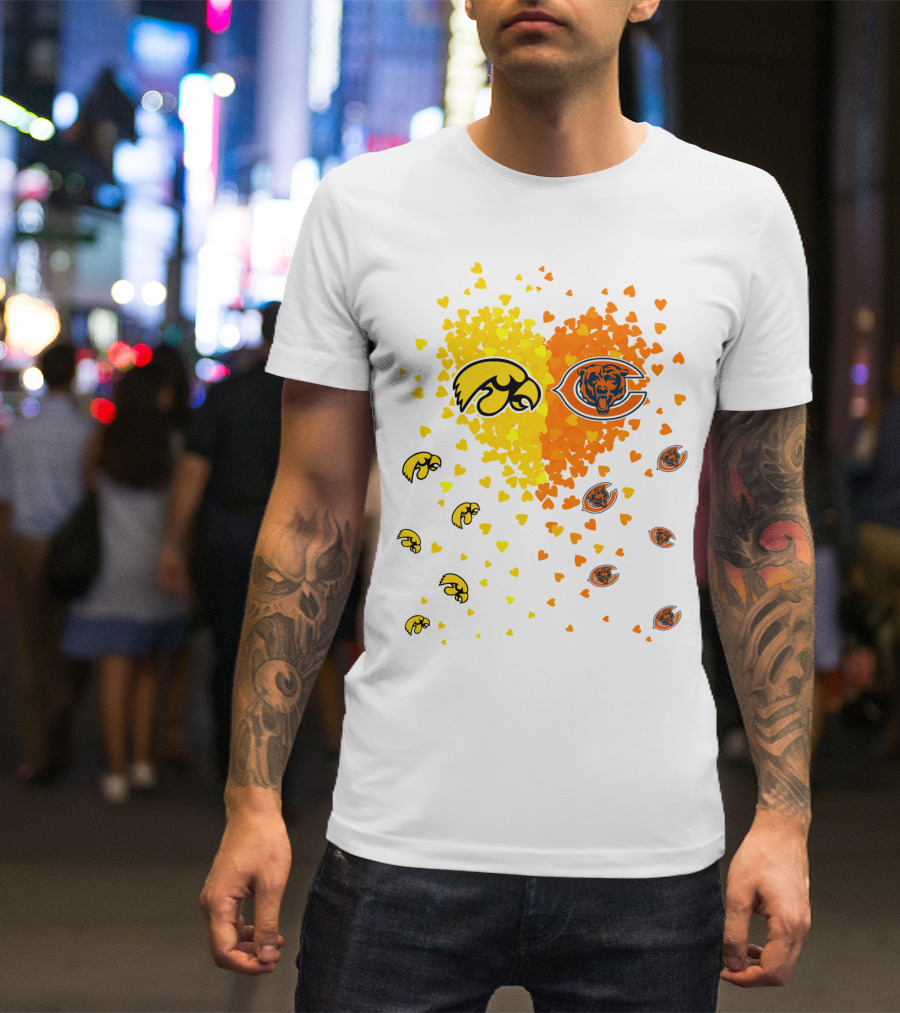 Hawkeyes Bears Heart Logo Fusion T-Shirt