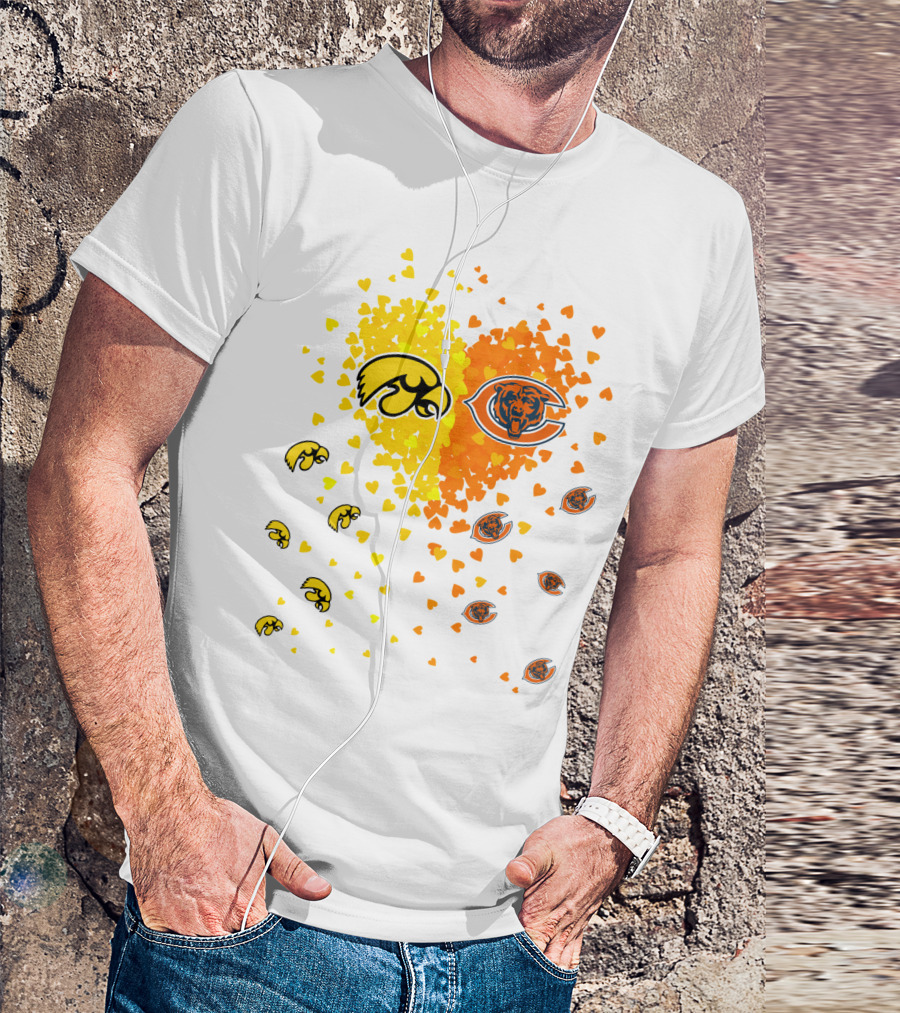 Hawkeyes Bears Heart Logo Fusion T-Shirt
