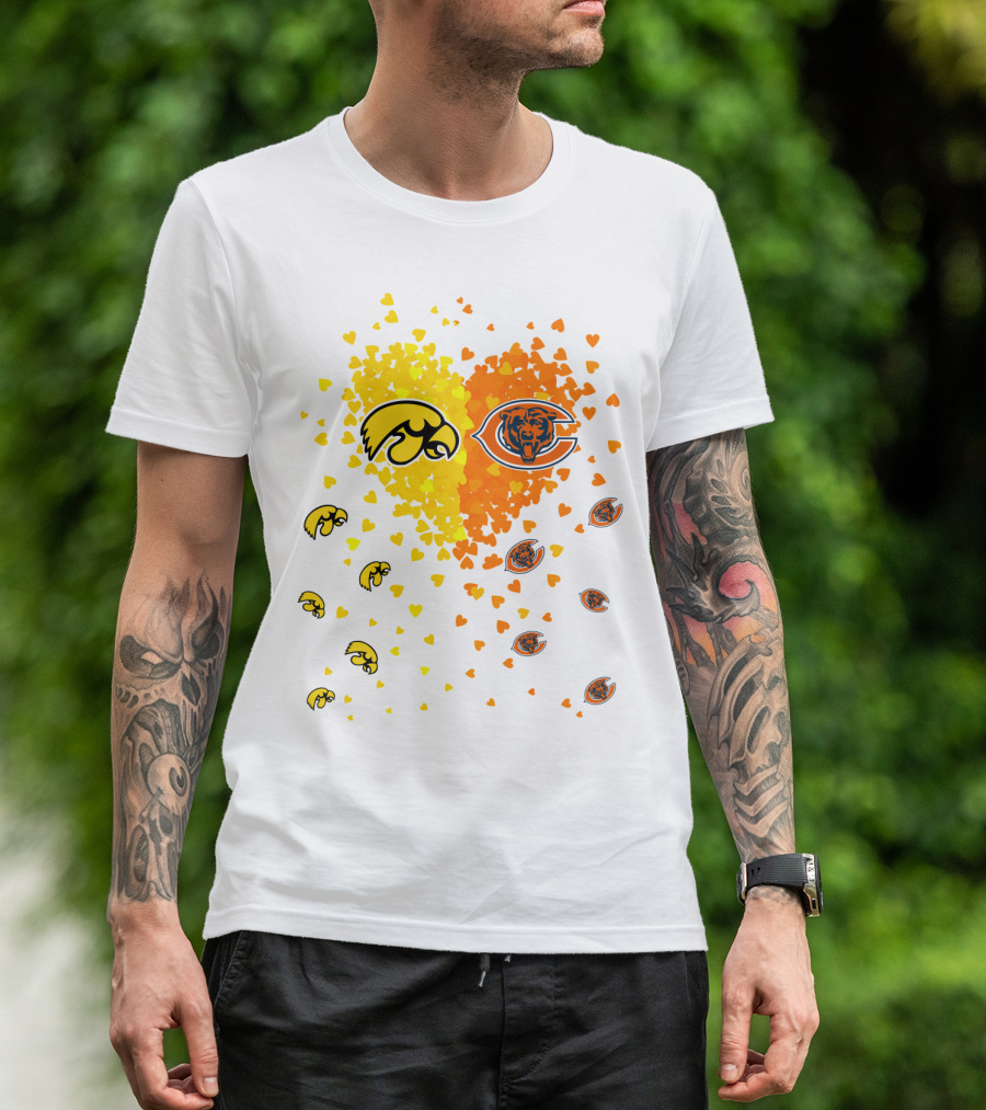 Hawkeyes Bears Heart Logo Fusion T-Shirt
