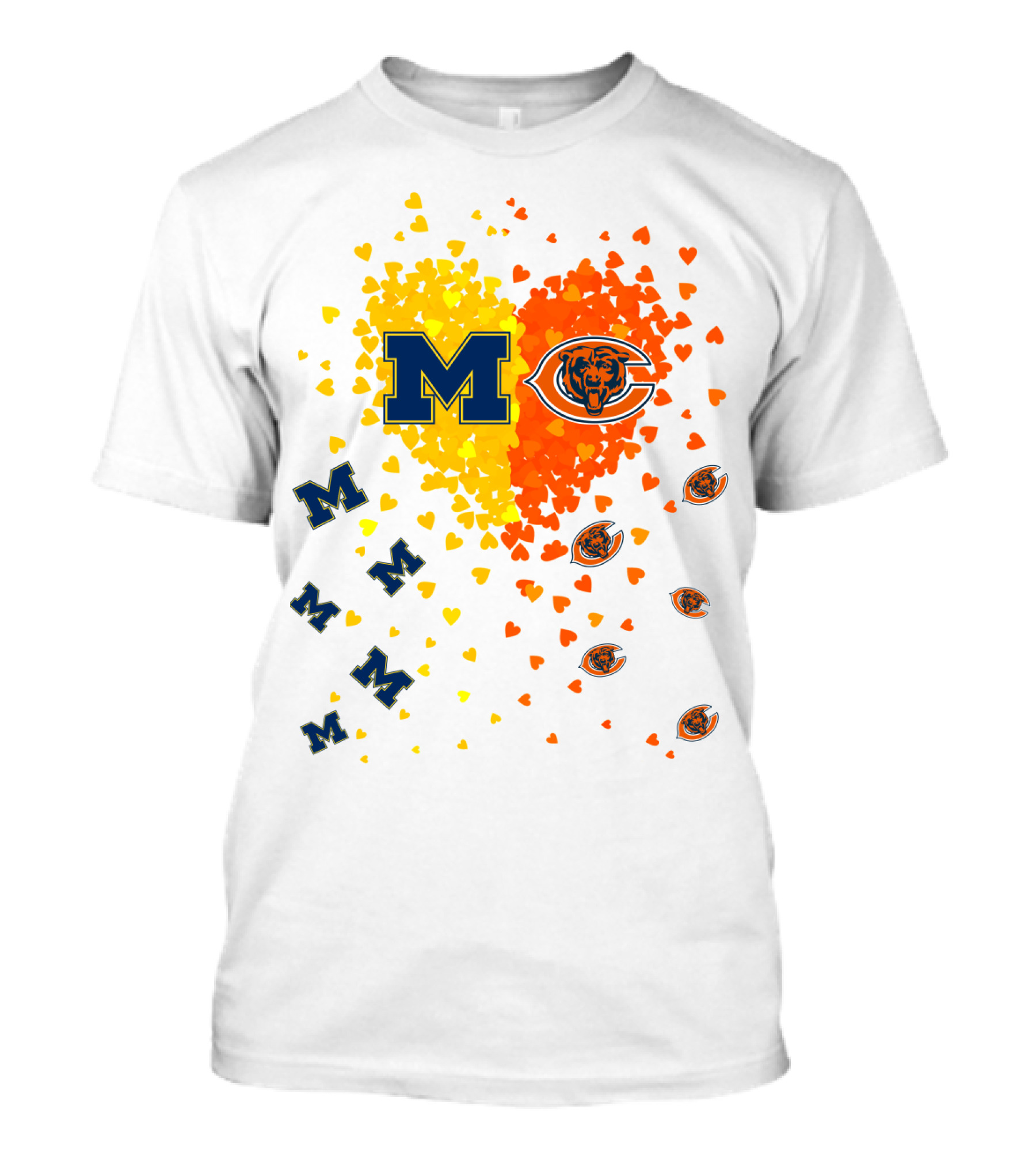 M Heart Bears Wolverines M Logos With Heart Symbols T-Shirt
