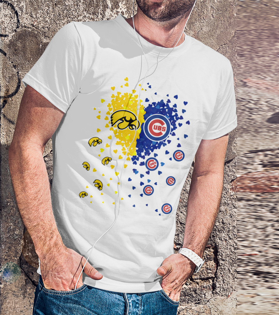 Heart Cubs Hawkeyes Chicago Iowa Love T-Shirt