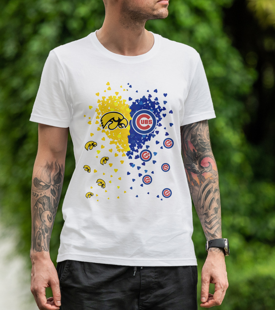 Heart Cubs Hawkeyes Chicago Iowa Love T-Shirt