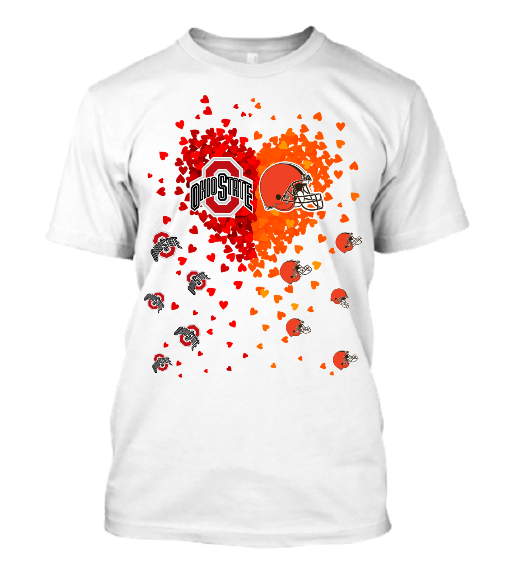 Ohio State Buckeyes Cleveland Browns Heart T-Shirt