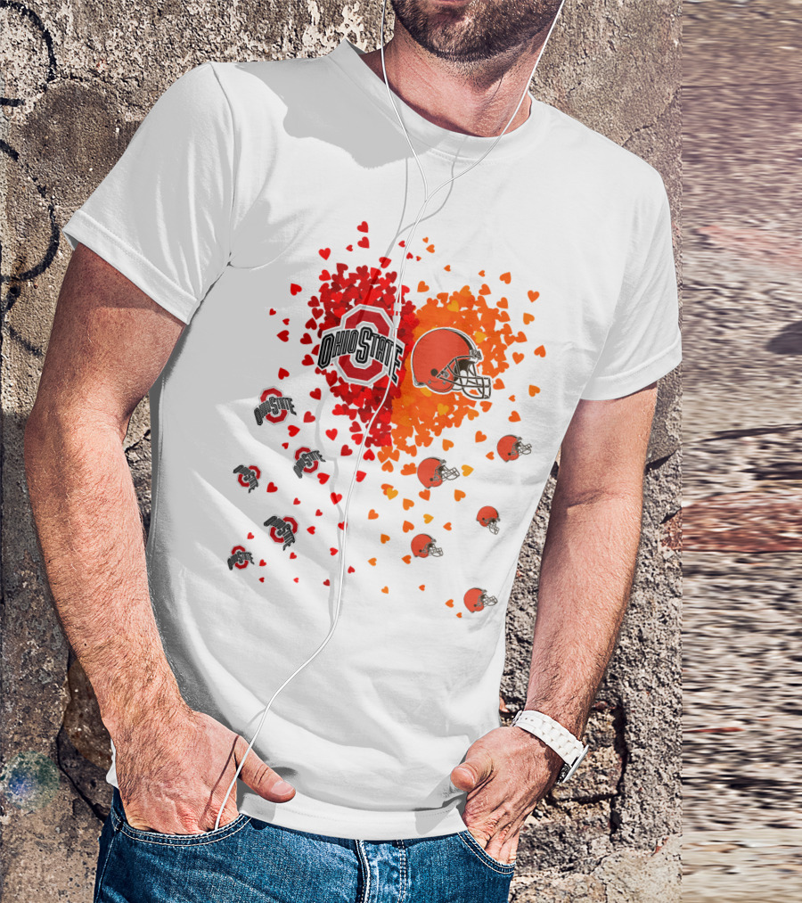 Ohio State Buckeyes Cleveland Browns Heart T-Shirt
