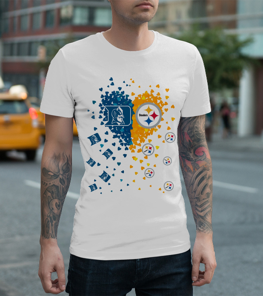 Heart Duke Blue Devils Pittsburgh Steelers Fan Allegiance T-Shirt