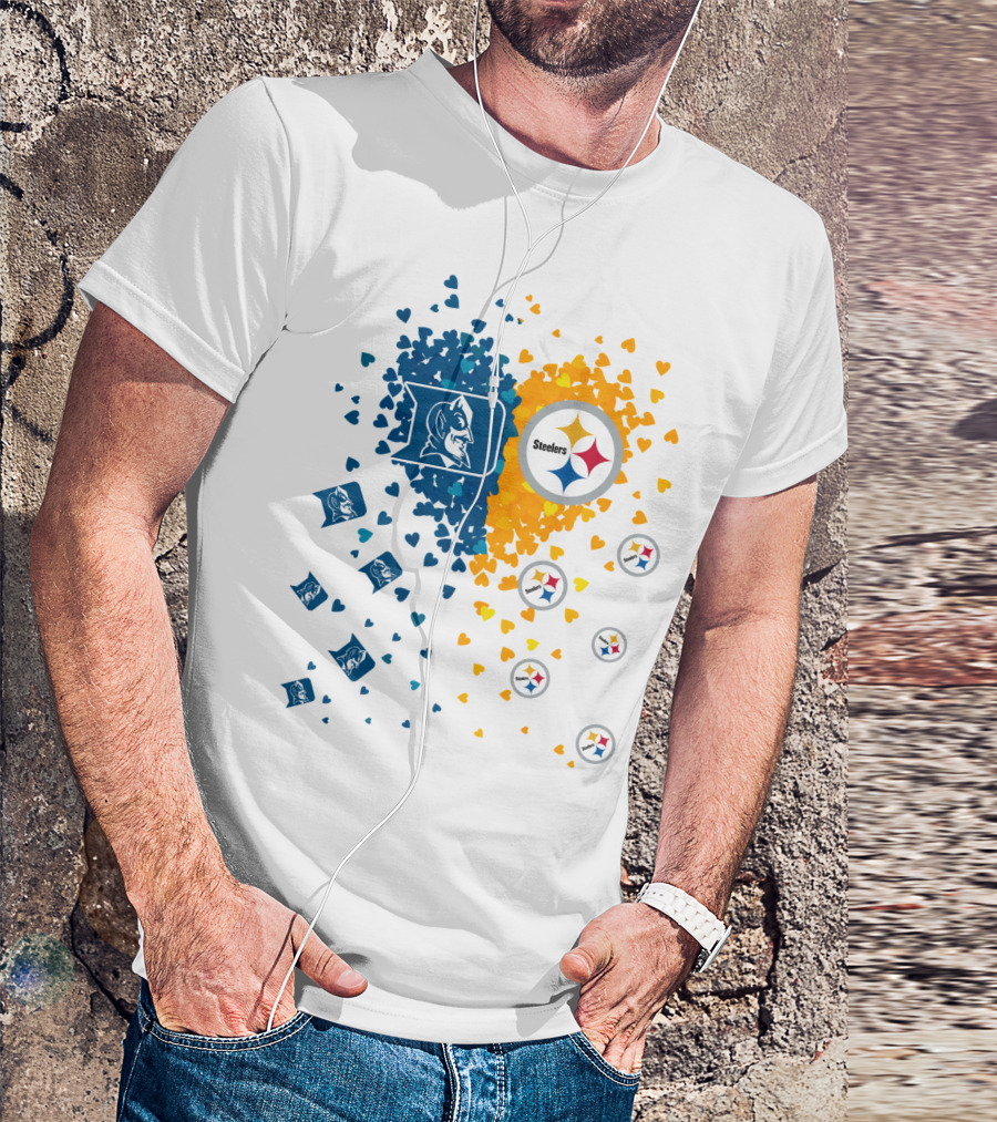 Heart Duke Blue Devils Pittsburgh Steelers Fan Allegiance T-Shirt