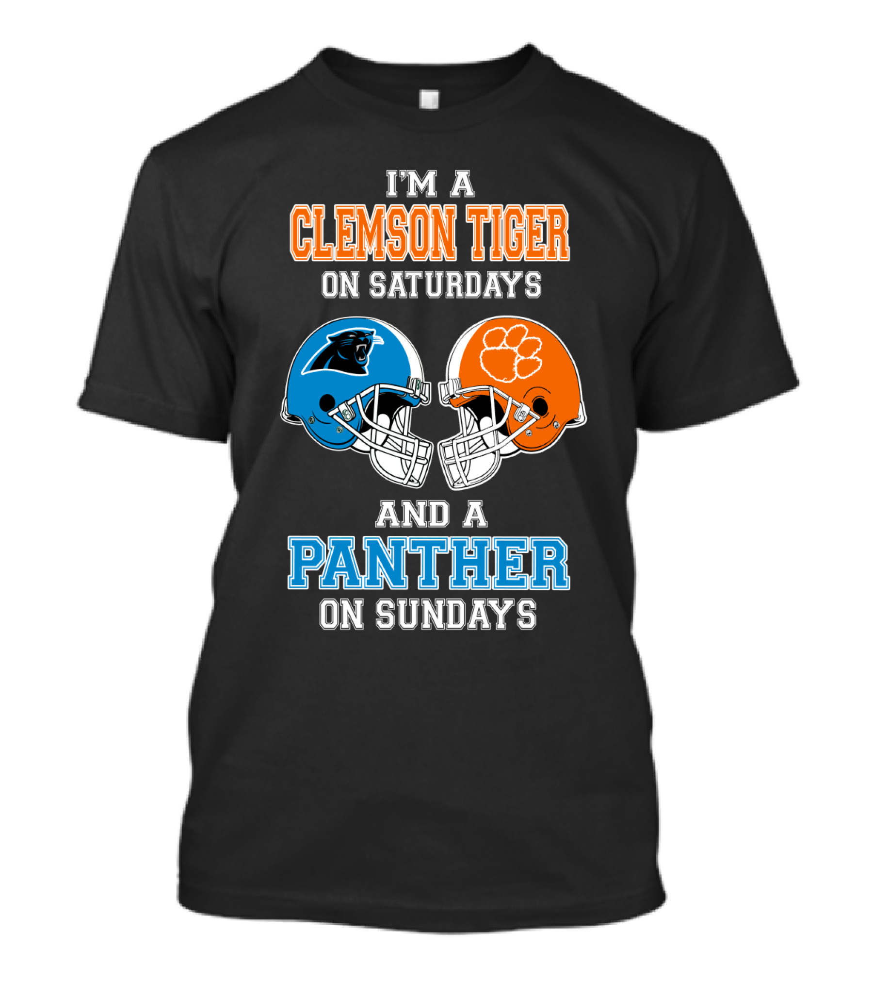 Clemson Tigers Saturdays Panthers Sundays Football Helmets T-Shirt