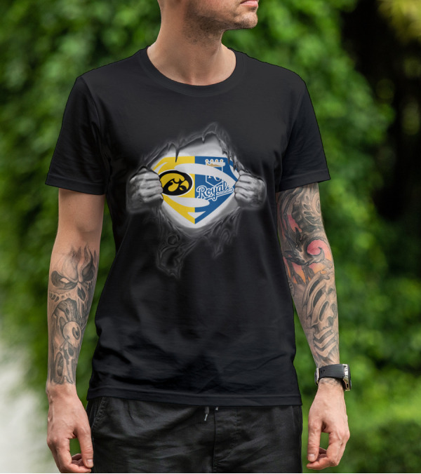 Hawkeyes Kansas City Royals Superman Logo Fusion T-Shirt