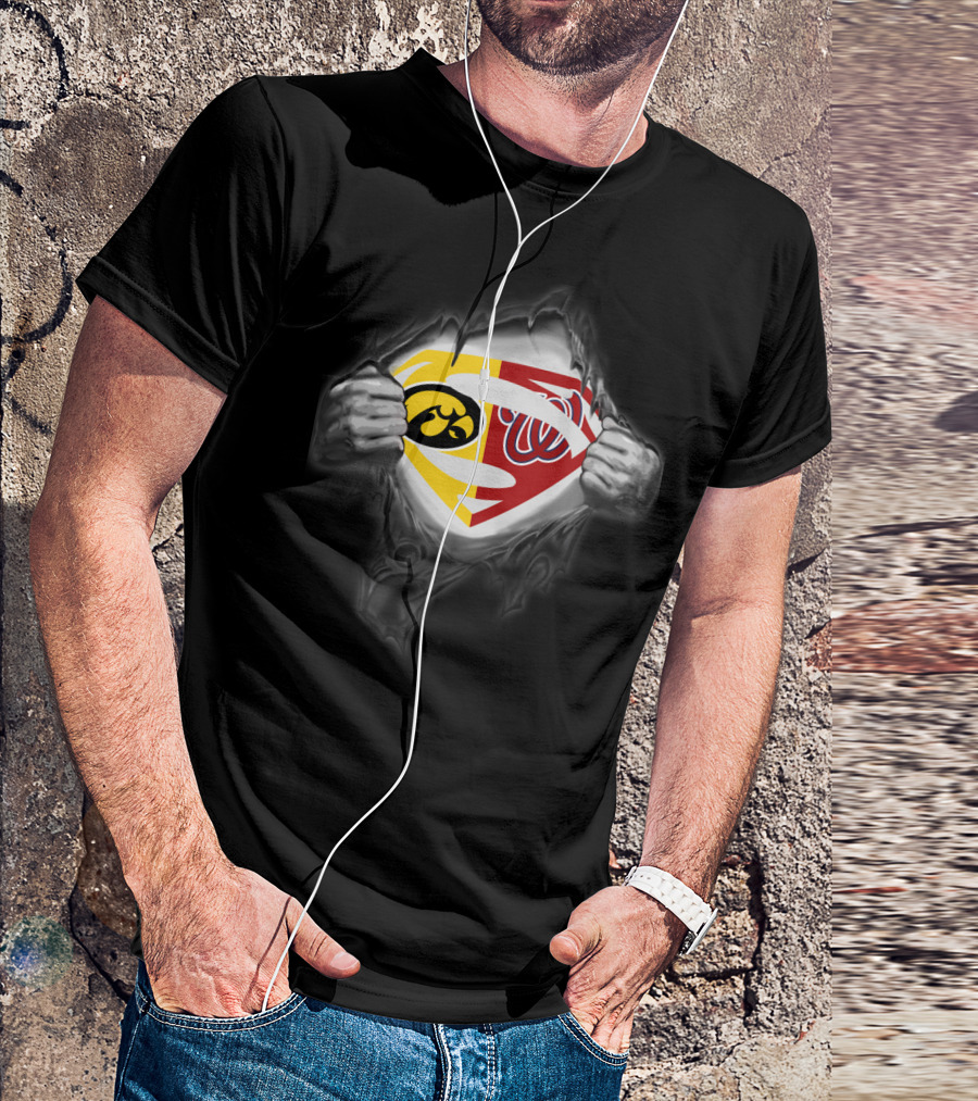 Hawkeyes Washington Nationals Superman Emblem T-Shirt