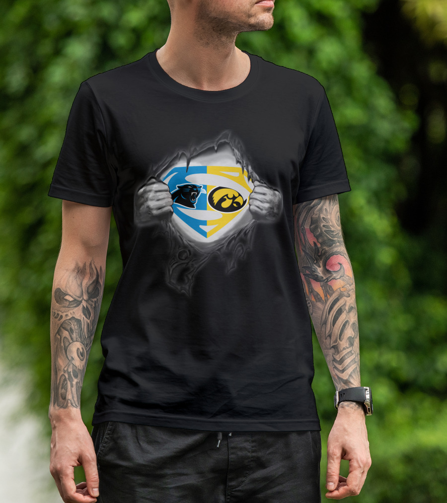 Carolina Panthers Hawkeyes Superman Emblem Combo T-Shirt