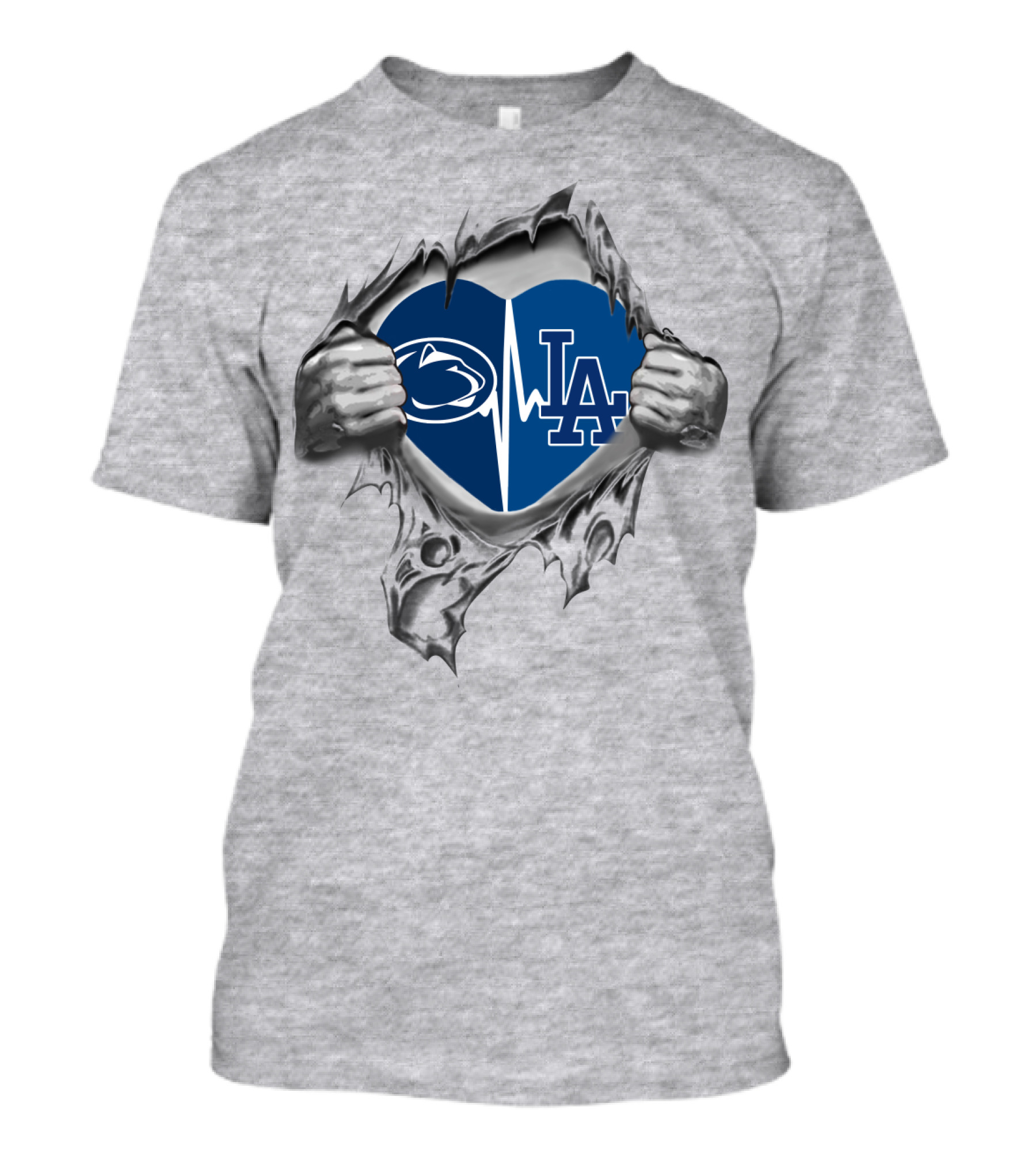 Penn State Los Angeles Dodgers Heartbeat T-Shirt