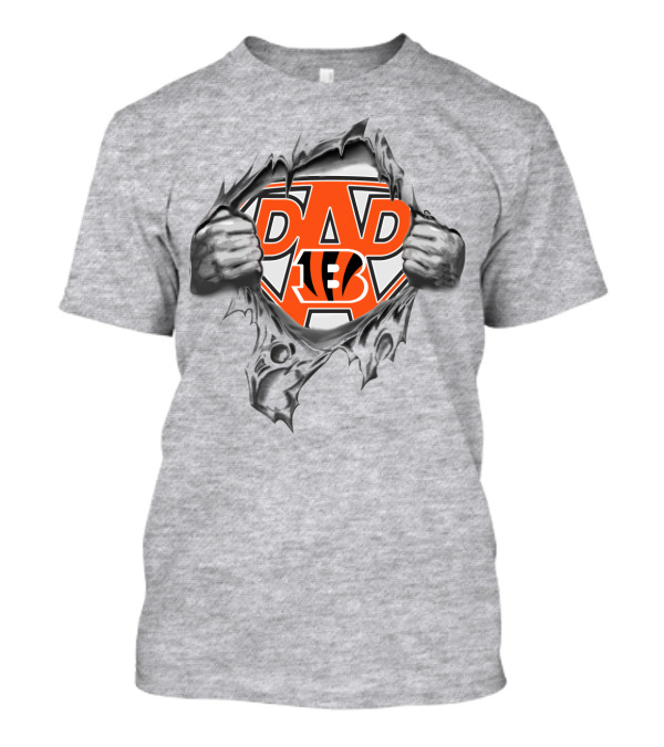 Dad Superhero Cincinnati Bengals Logo Burst T-Shirt