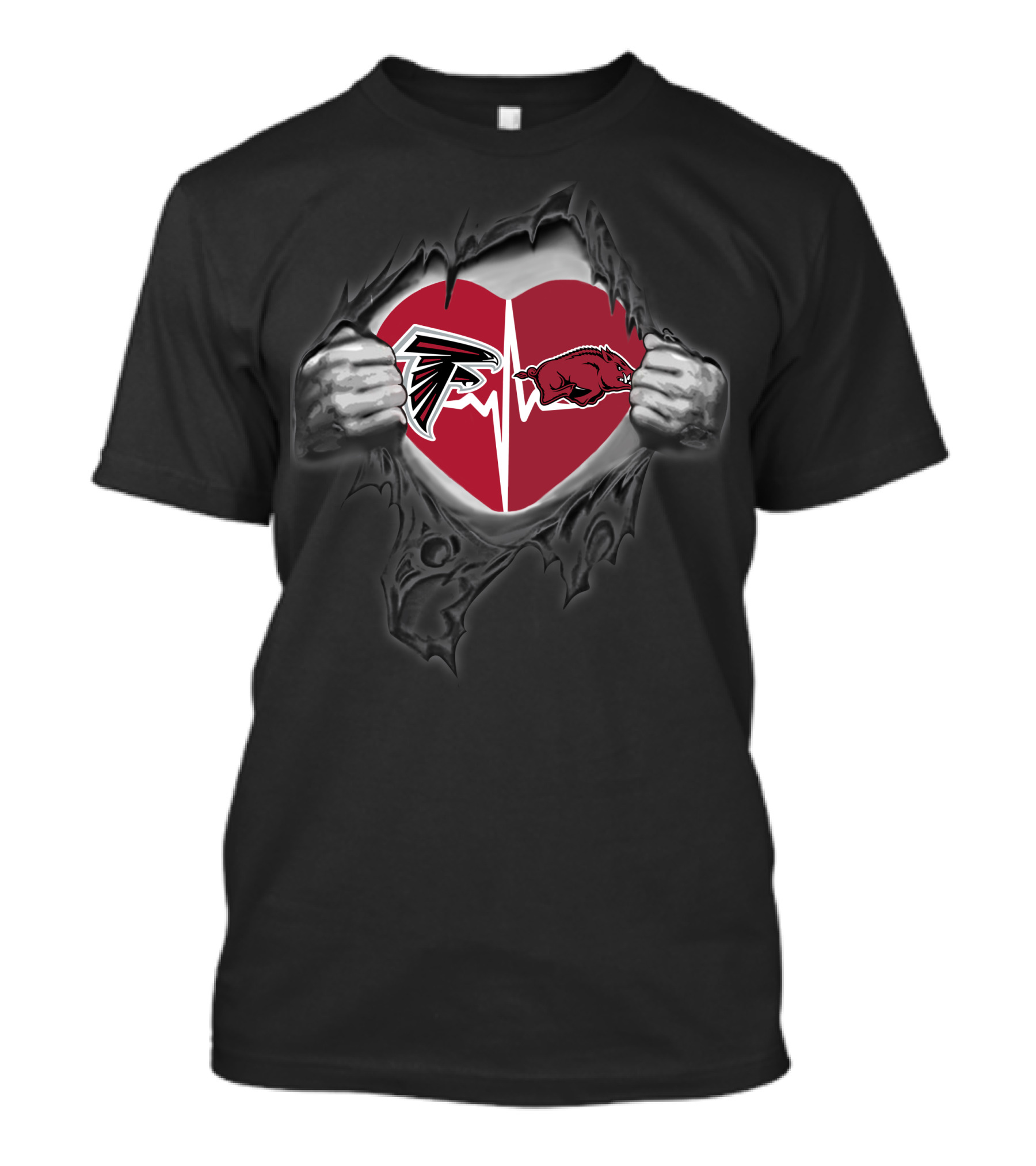 Falcons Razorbacks Heartbeat T-Shirt