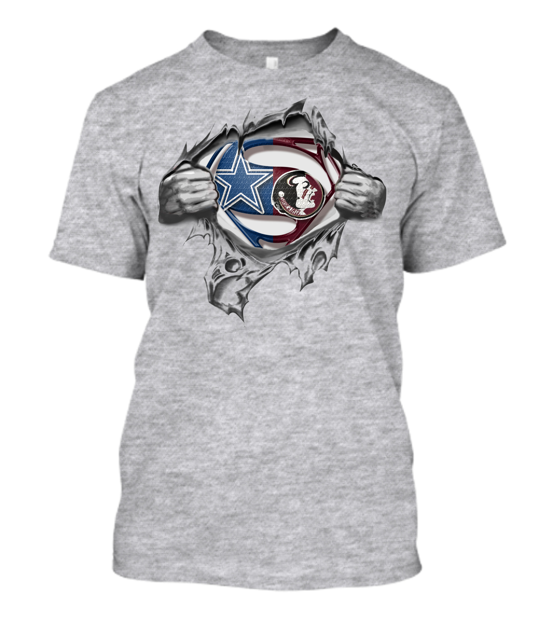 Cowboys Florida State Seminoles Superman Logo Fusion T-Shirt