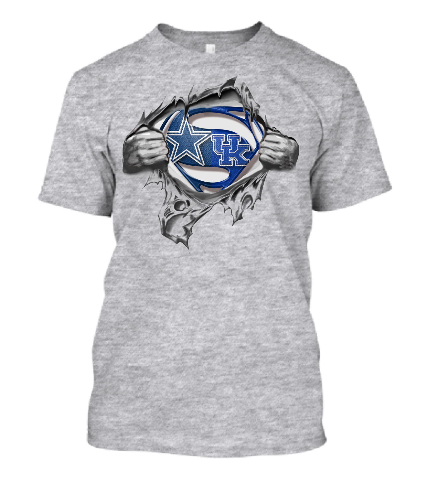 Dallas Cowboys Kentucky Wildcats Superman Logo Fusion T-Shirt