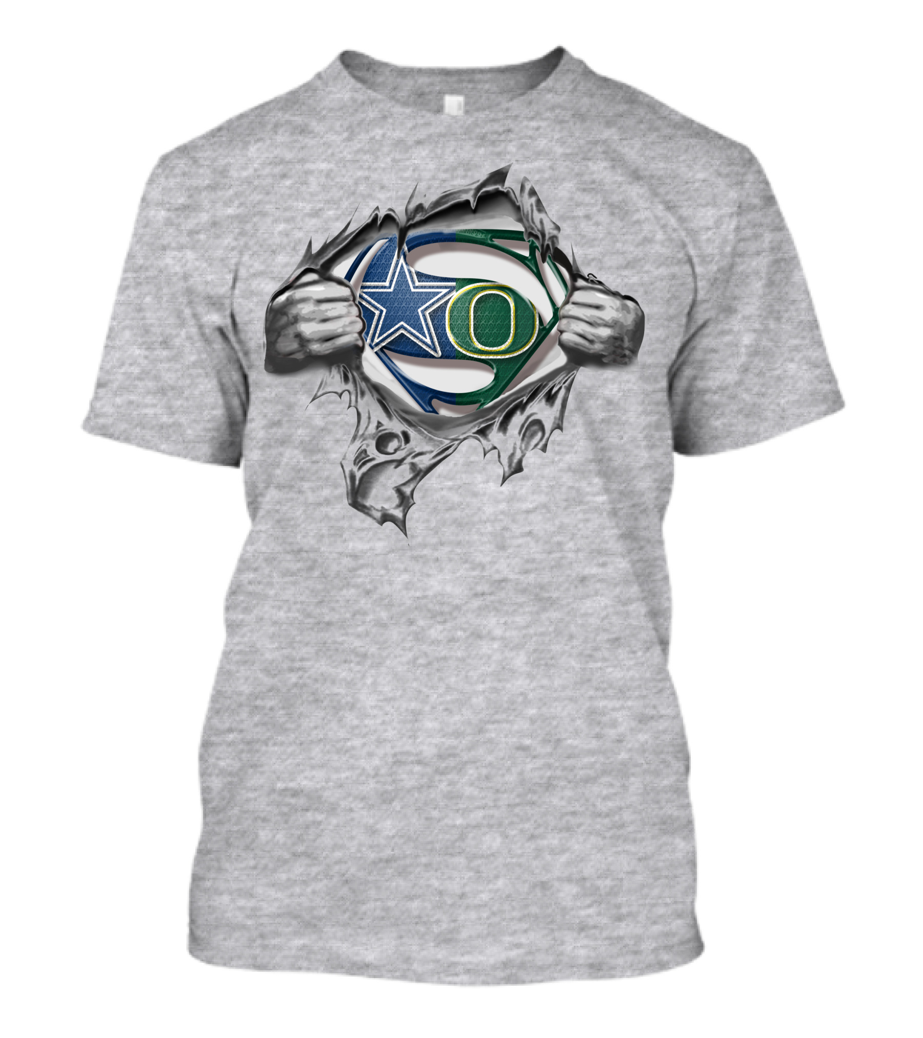 Cowboys Oregon Ducks Superman Logo Mashup T-Shirt