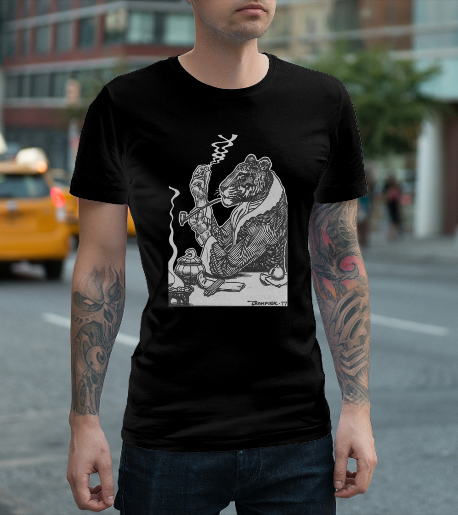 RAKSHASA Trampier 77 Smoking Tiger T-Shirt