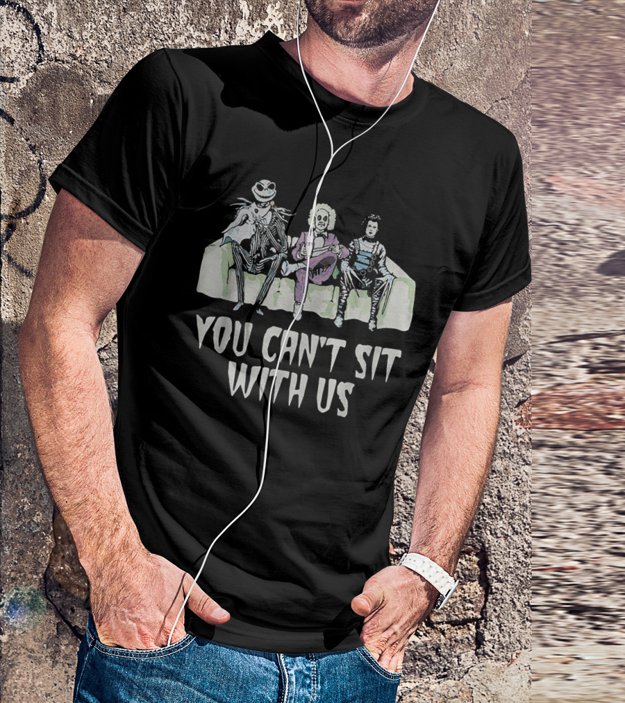 Beetlejuice Edward Jack Skellington Sit With Us Scene T-Shirt