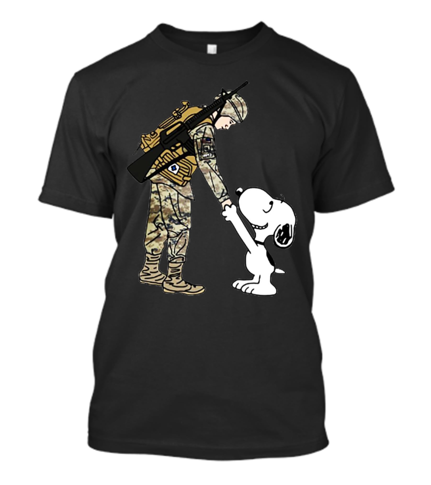 Veteran And Snoopy Dog Saluting Friendship T-Shirt