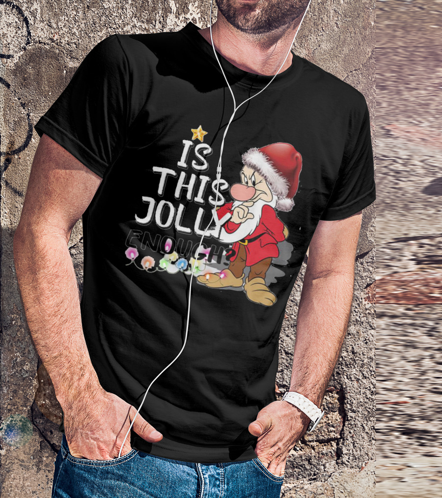 Grumpy Santa Is This Jolly Enough With Festive Lights T-Shirt