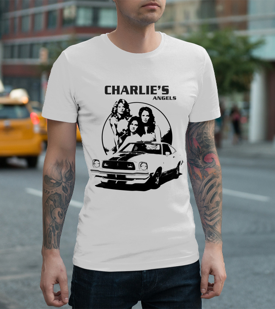 CHARLIE'S ANGELS Retro Classic Car and Trio T-Shirt