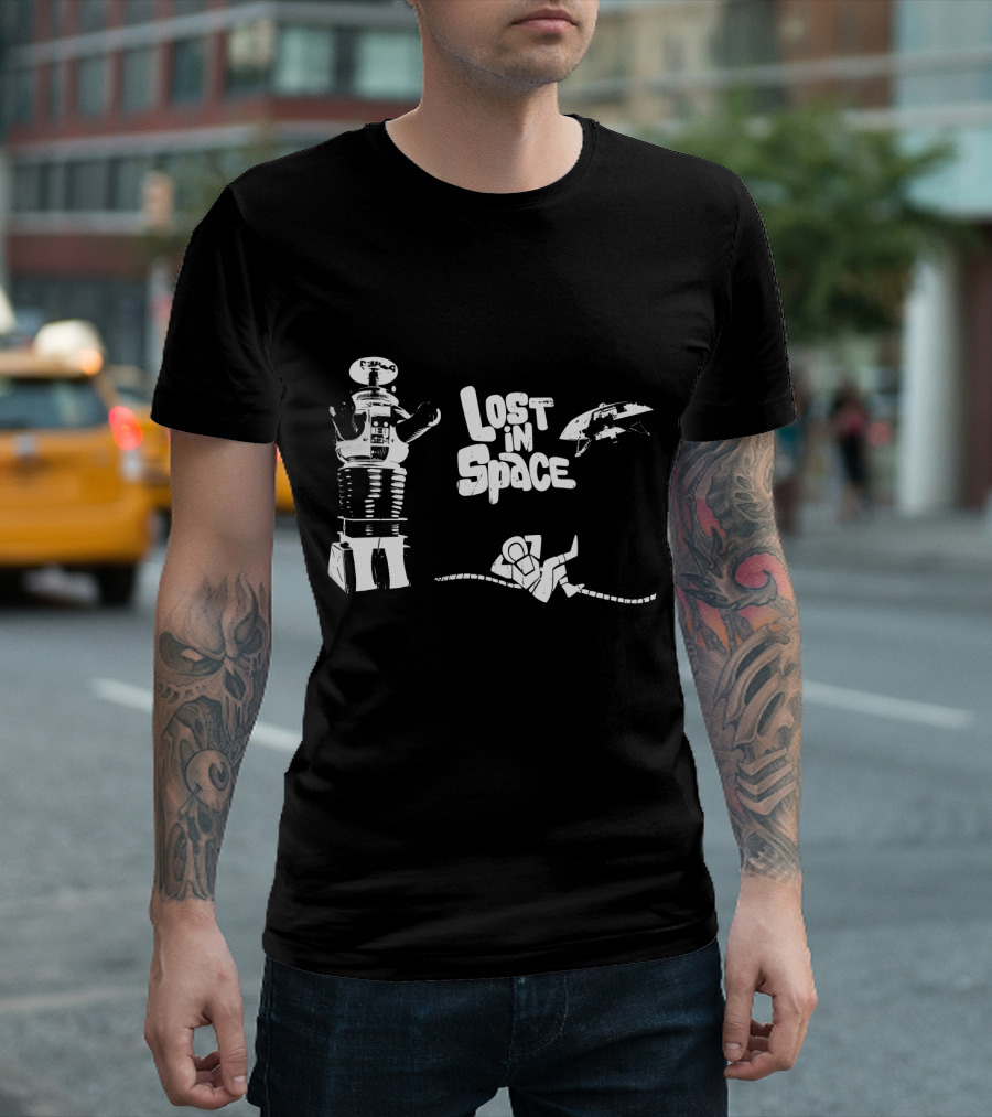 Lost In Space Robot Astronaut And Spaceship T-Shirt