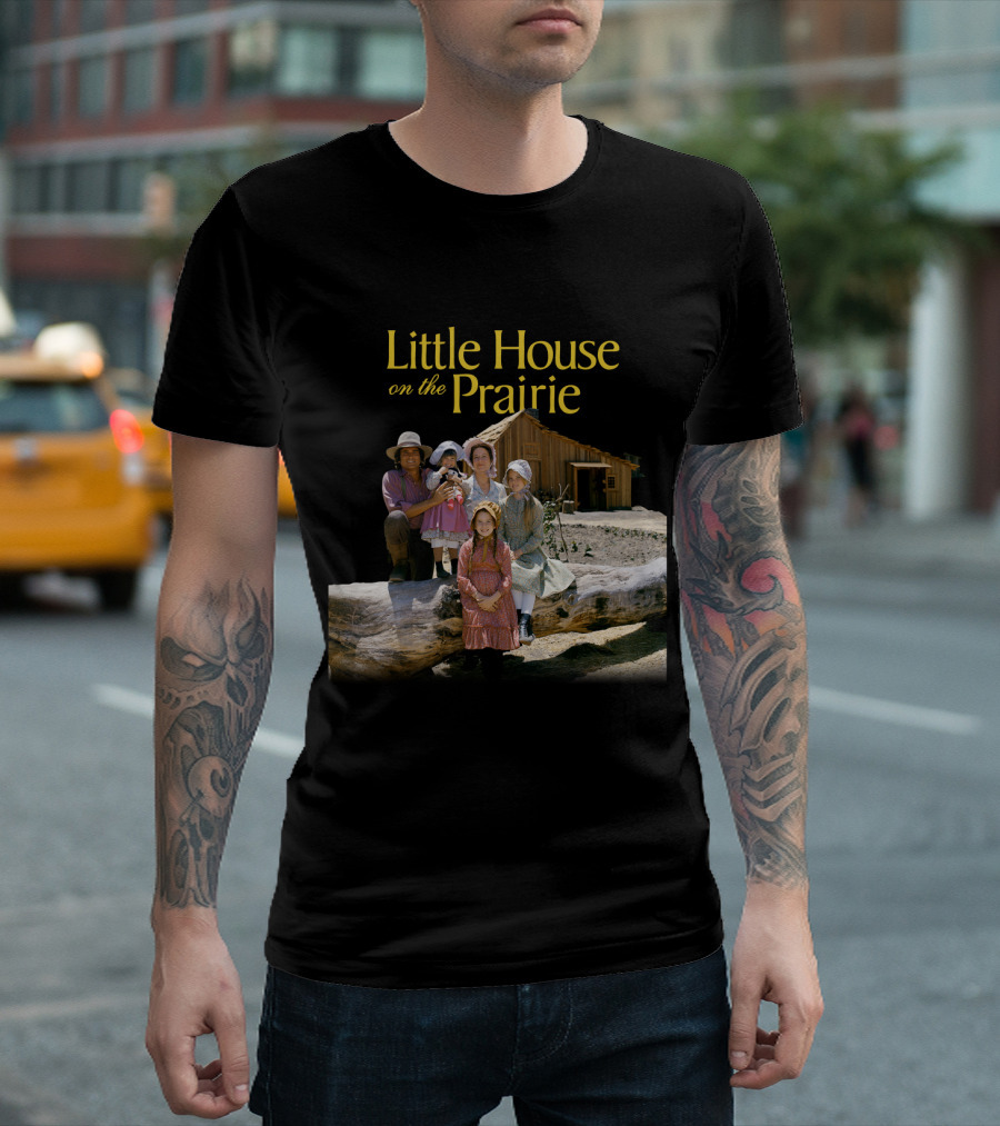 Little House On The Prairie Family In Rustic Homestead Setting T-Shirt