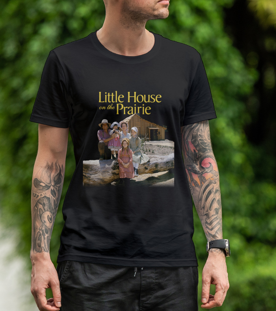 Little House On The Prairie Family In Rustic Homestead Setting T-Shirt