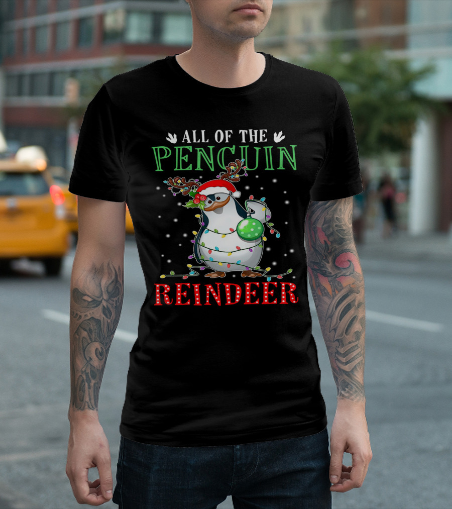 All of the Penguin Reindeer Christmas Lights T-Shirt