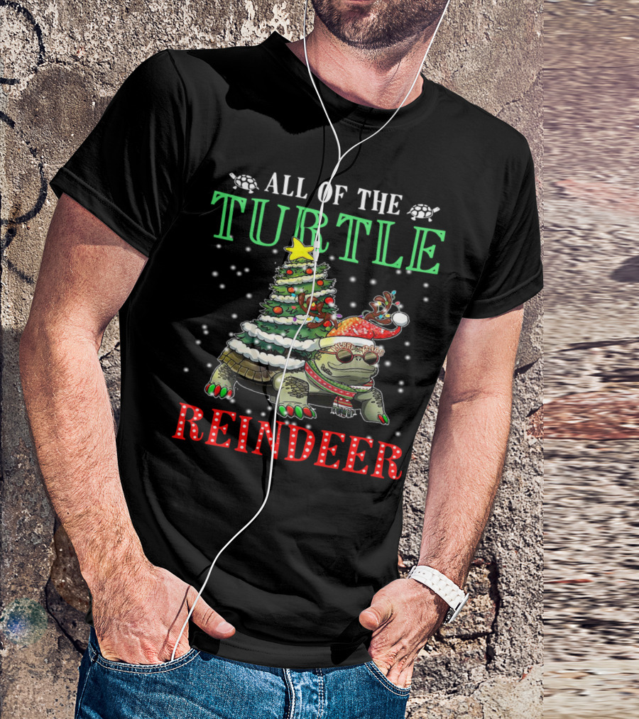All Of The Turtle Reindeer Christmas Tree Snowflake T-Shirt