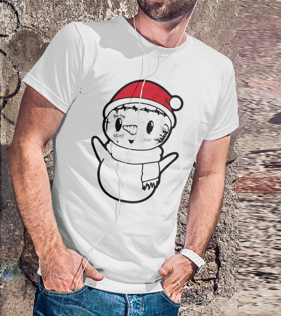 Post Malone Snowman Christmas Santa Tattoo Face T-Shirt